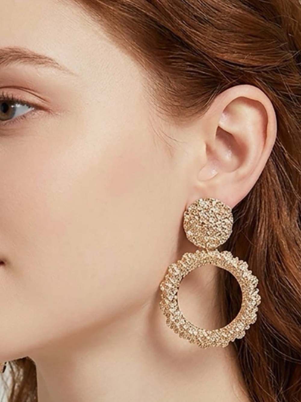 Gold Open Circle Earrings (5023)